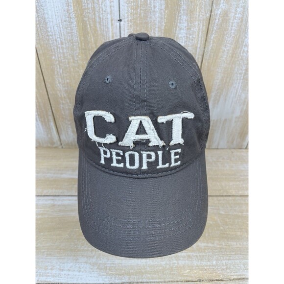 CAT People Hat Ball Cap Adjustable Strap Back Gray Relaxed Fit - Picture 2 of 7
